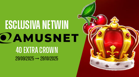 Netwin lancia in esclusiva la slot 40 Extra Crown di Amusnet