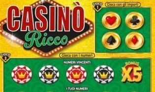 Nuovo Gratta e Vinci: Casinò Ricco offre premi fino a 2 milioni